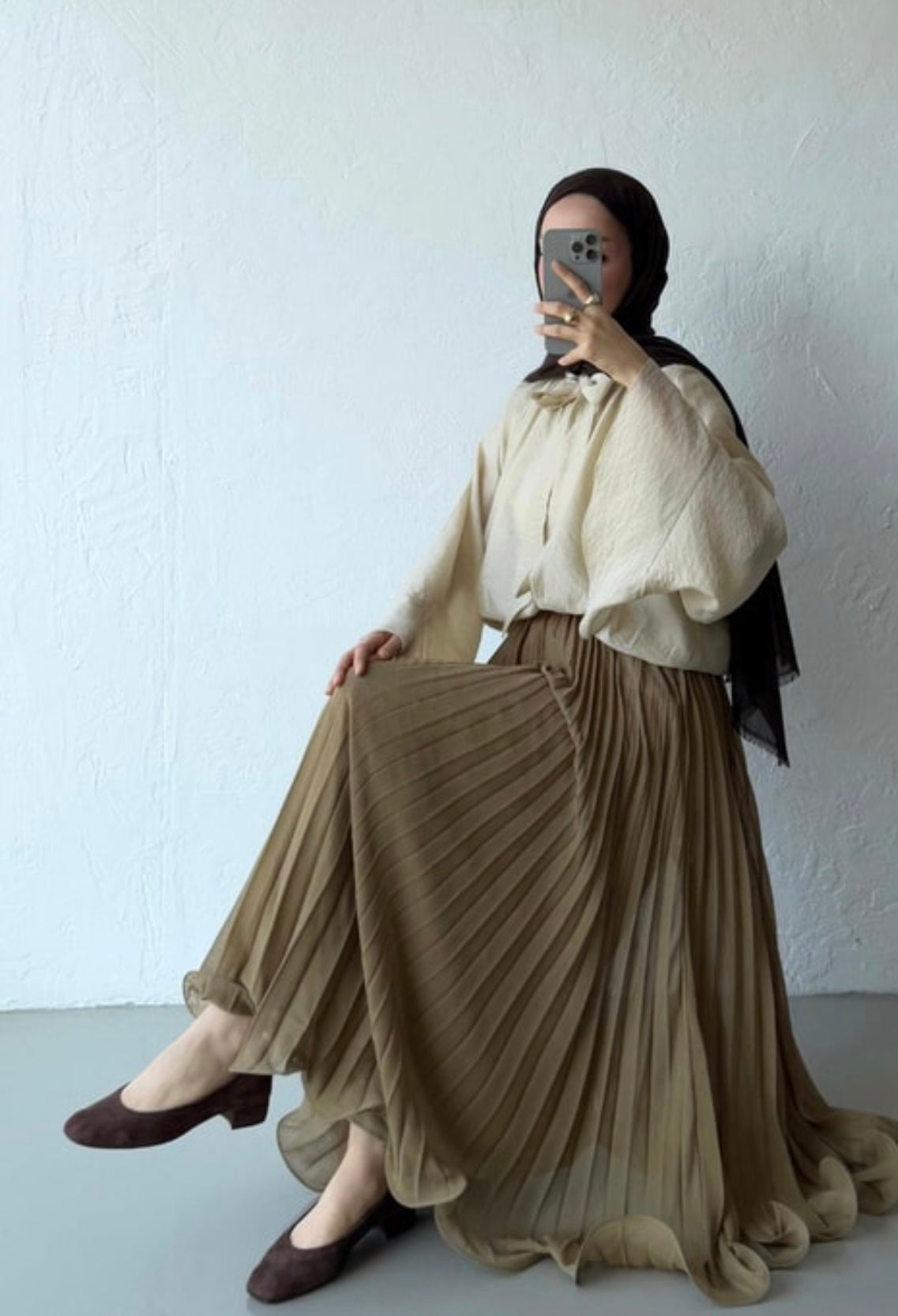 Rue Chiffon Rok Olive Green