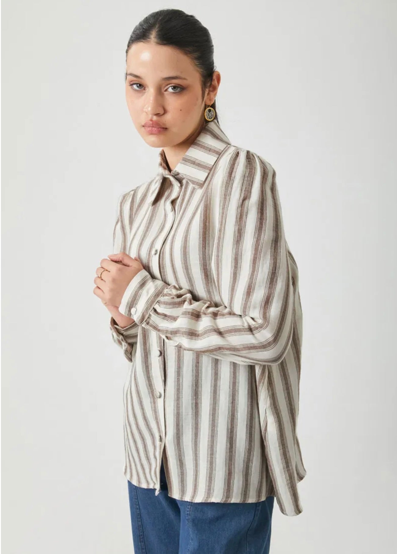 Gestreepte Müslin blouse